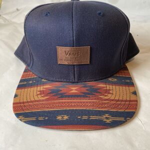 Vans Off The Wall Skate Serape Aztec Navy Blue Street Strapback Hat